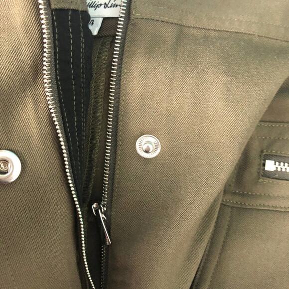 3.1 Phillip Lim 100% Wool Ankle Olive Green Women's Pants 4 - Picture 13 of 14